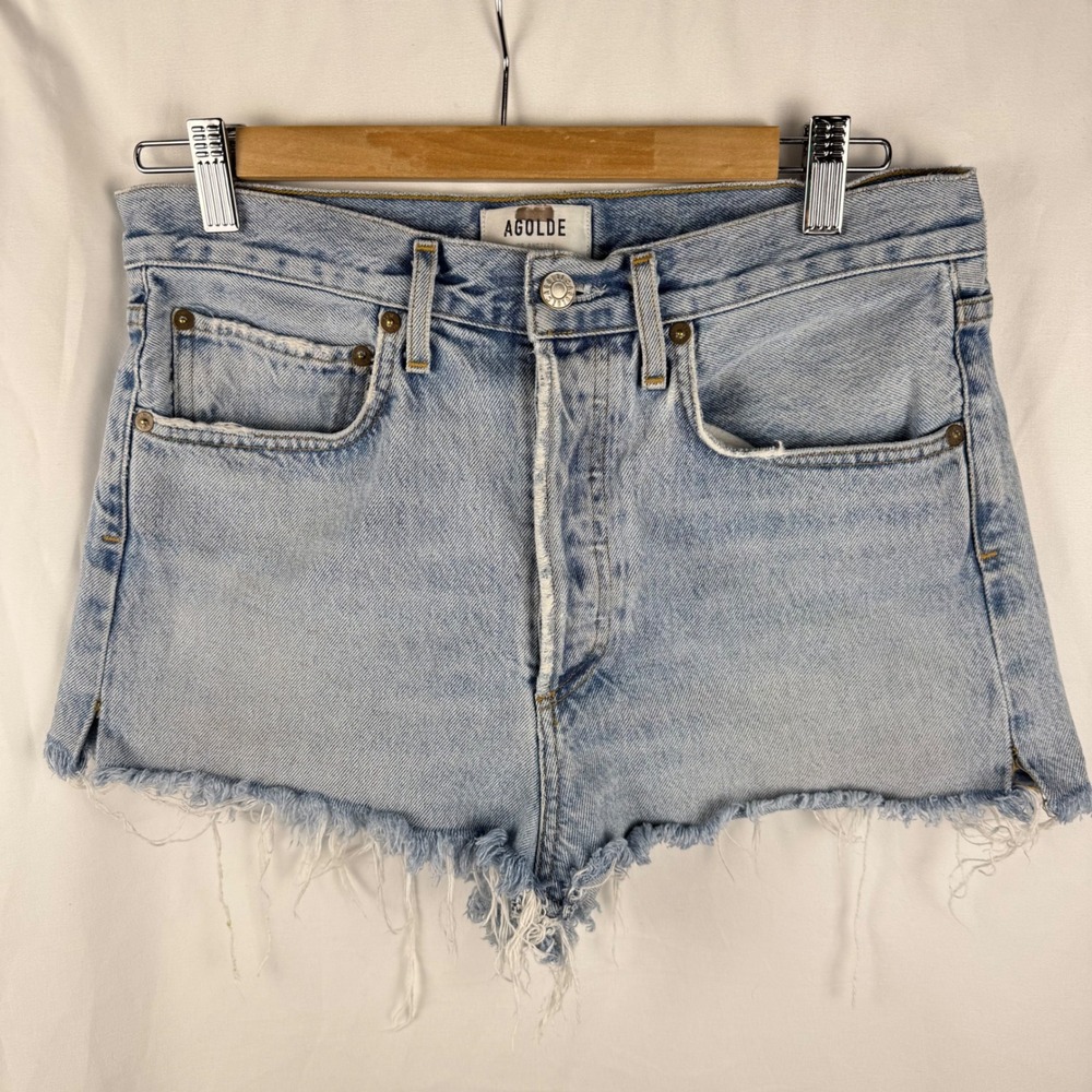 Agolde 90s Jean Cutoff Denim Shorts Light Wash Cheeky 27 Boho Festival Summer
